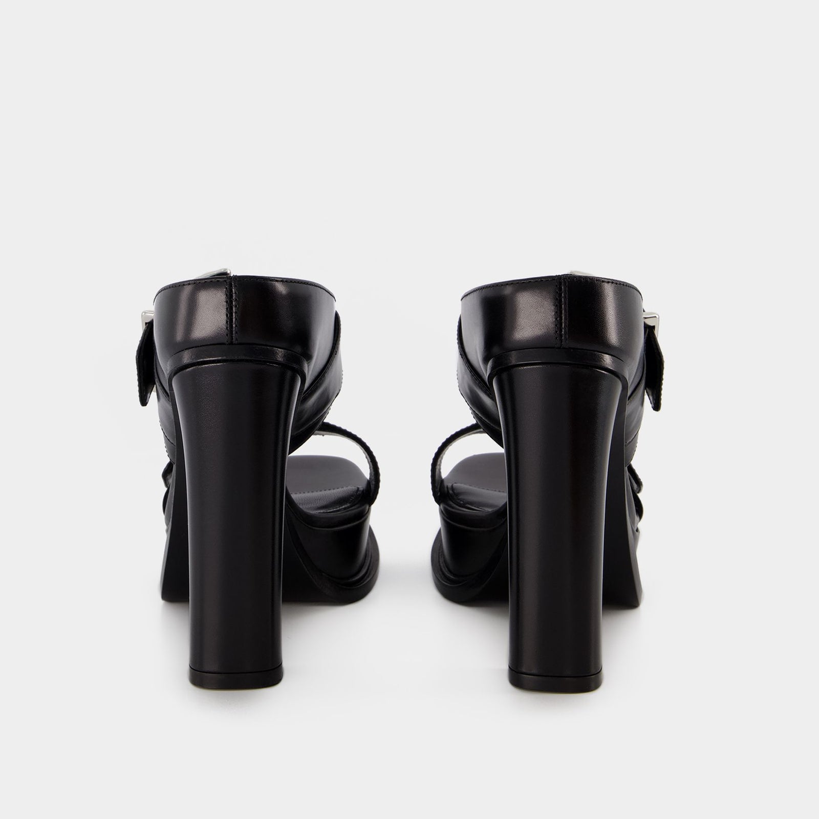 サンダル・ミュール Leath S.Leath Sandals - Alexander McQueen - Leather - Black/ 3666582318642_BACK_0d6c9ea332_