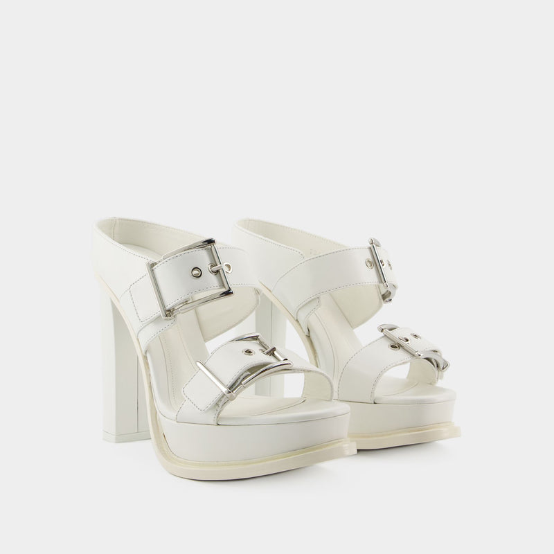 サンダル・ミュール Leath S.Leath Sandales - Alexander Mcqueen - Leather - Ivoir Leath S.Leath Sandales - Alexander Mcqueen - Leather