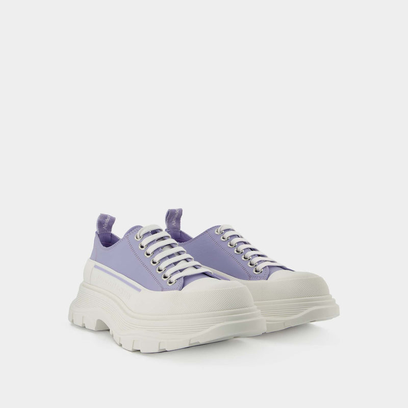Tread Slick Sneakers Alexander Mcqueen Lilac White Leather