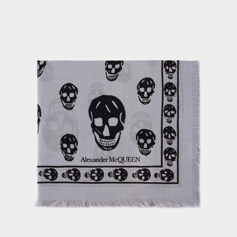 Ca Skull 104X120 Scarf - Alexander Mcqueen - Blue/Black - Wool