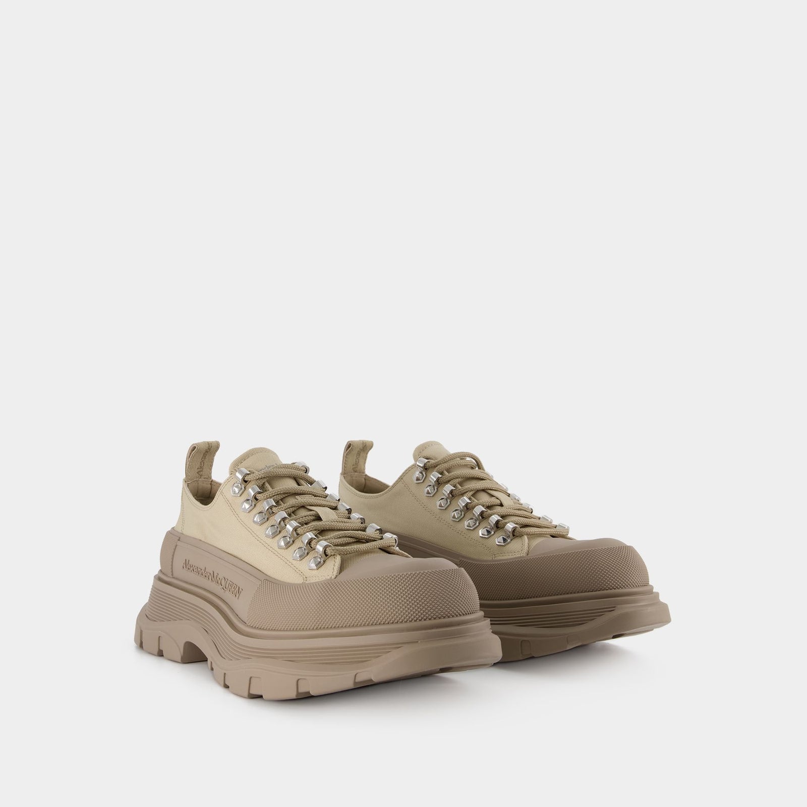 Alexander MaQueen Canvas Sack Sneakers ALEXANDER MCQUEEN Size 10 Black White Two Toned Canvas Lace  main image 2