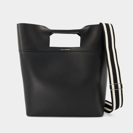 The Square Bow Ns Handbag - Alexander Mcqueen -  Black - Leather