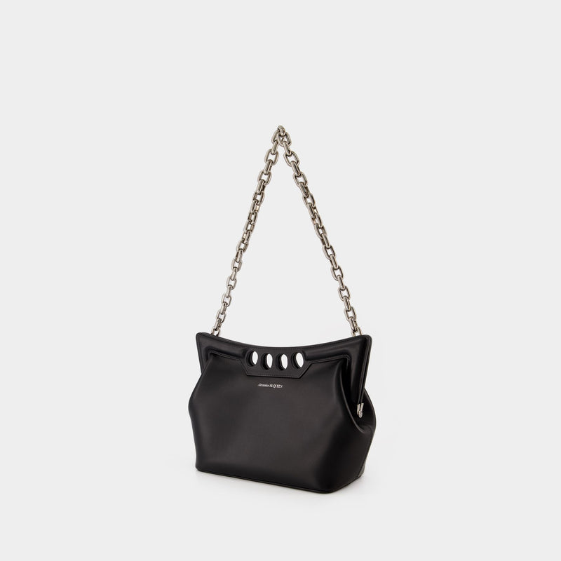 The Small Peak Hobo Bag - Alexander McQueen - Leather - Black