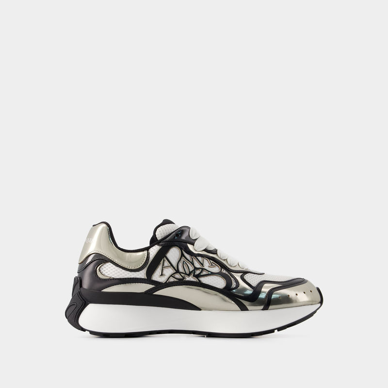 Sprint Runner Sneakers - Alexander Mcqueen - Leather - Beige/Black