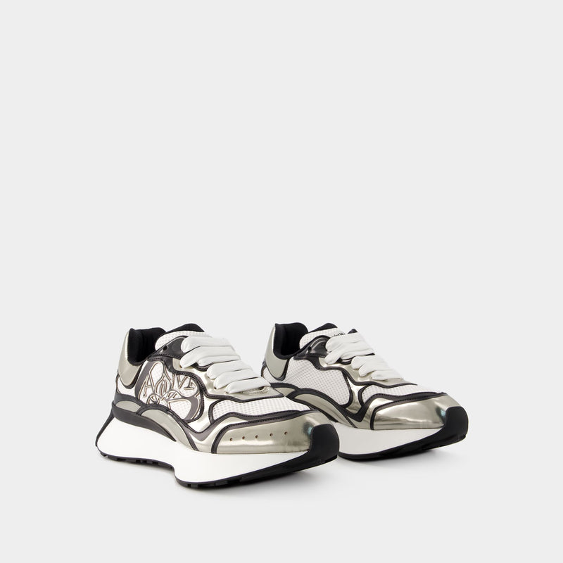 Sprint Runner Sneakers - Alexander Mcqueen - Leather - Beige/Black