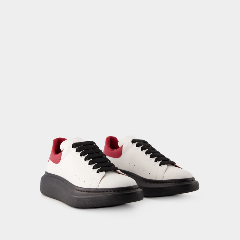 Oversized Sneaker in White/Lust Red | Alexander McQueen US