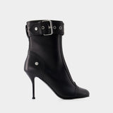 High-heeled ankle boots - Alexander Mcqueen - Leather - Black/Silver