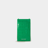 Phone Holder with Chain - Alexander Mcqueen - Leather - Green