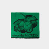 Orchid Skull Scarf - Alexander McQueen - Wool - Green