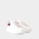 Oversized Sneakers - Alexander Mcqueen - Leather - White/Burgundy