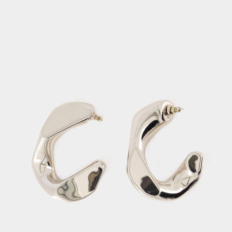 Chain Hoop Earrings - Alexander Mcqueen - Brass - Silver