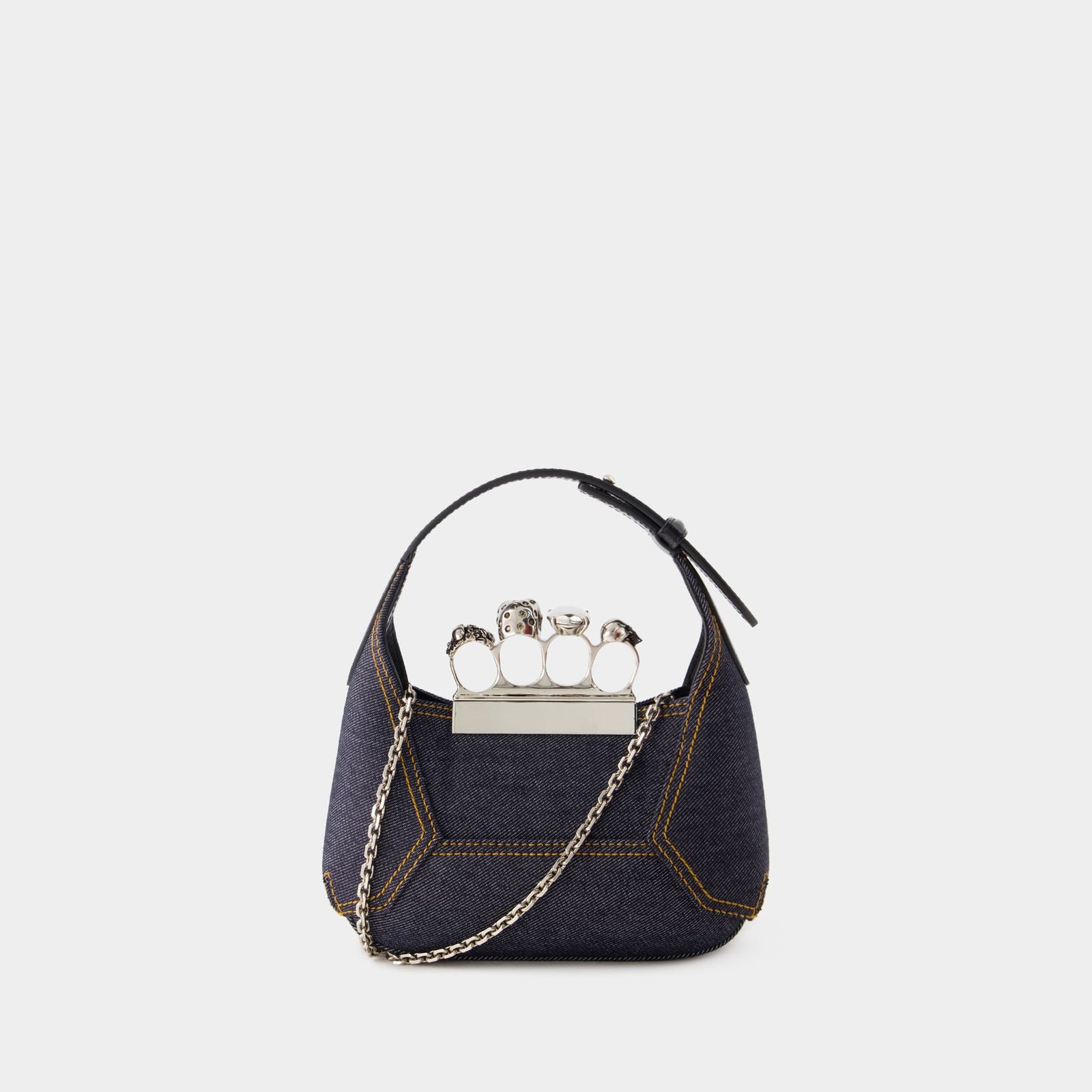 ショルダーバッグ・ポシェット Alexander Mcqueen Leather The Jewelled Hobo Shoulder Bag Jewelled Mini Hobo Bag - Alexander Mcqueen - Leather - Black