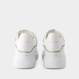 Oversized Sneakers - Alexander Mcqueen - Leather - White/Silver