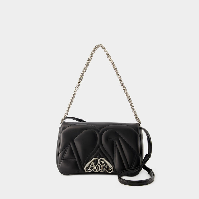 トートバッグ ALEXANDER MCQUEEN Black Leather Small Seal Shoulder Bag The Seal Small Bag - Alexander Mcqueen - Leather - Black