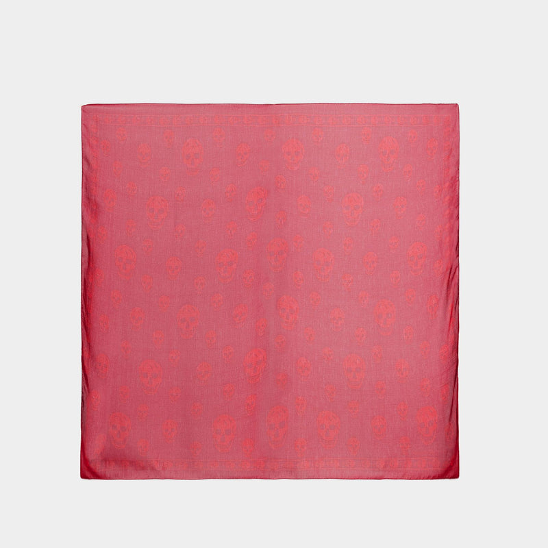 Skull Scarf - Alexander Mcqueen - Silk - Red