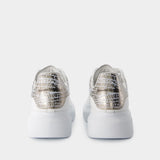 Oversized Sneakers - Alexander McQueen - Leather - White/Argenté