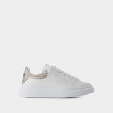 Oversized Sneakers - Alexander McQueen - Leather - White/Argenté