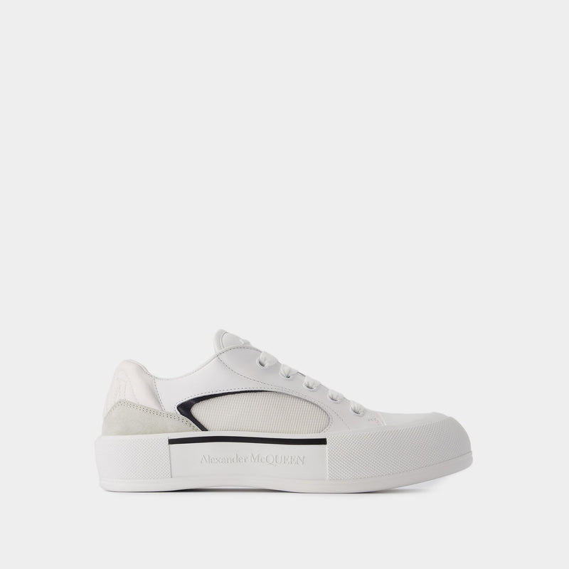Oversized Sneakers - Alexander McQueen - Leather - White/Black