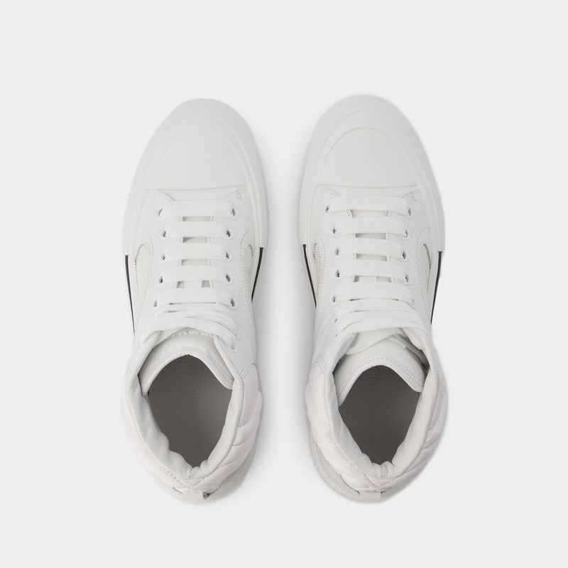 Oversized Sneakers - Alexander McQueen - Leather - White/Black