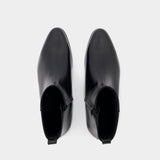Metal Heel Ankle Boots - Alexander McQueen - Leather - Black/Silver