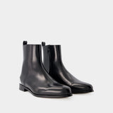 Metal Heel Ankle Boots - Alexander McQueen - Leather - Black/Silver