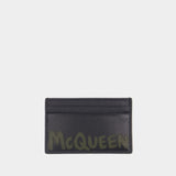 Card Holder - Alexander McQueen - Leather - Black/Khaki