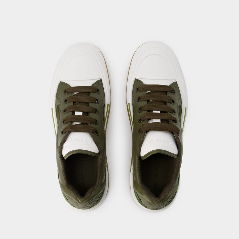 Deck Sneakers - Alexander McQueen - Calfskin - Khaki