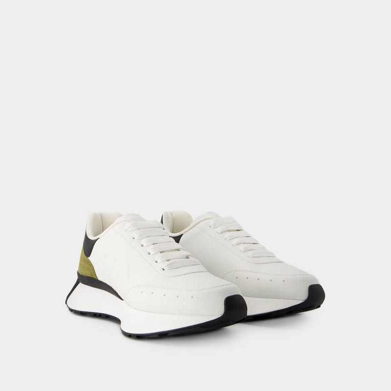 Sprint Runner Sneakers - Alexander McQueen - Calfskin - White