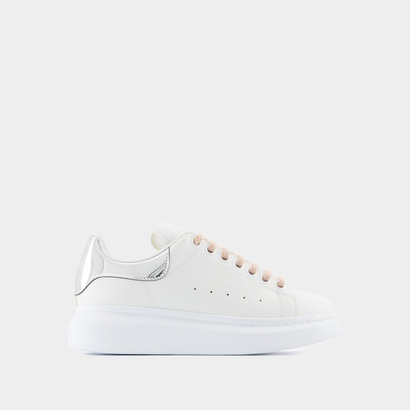 Oversized Sneakers - Alexander McQueen - Leather - White/Silver