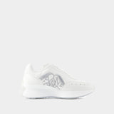 Sprint Runner Sneakers - Alexander McQueen - Leather - White/Silver