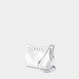 トートバッグ Alexander Mcqueen The Mini Peak Purse - Leather - Silver Alexander McQueen The Peak Mini metallic leather shoulder