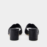 Seal Heeled Sandals - Alexander McQueen - Leather - Black