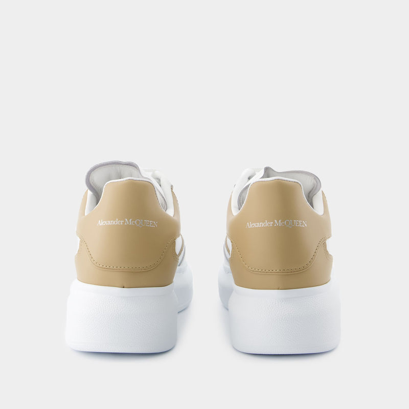 Oversized Sneakers - Alexander McQueen - Leather - White/Camel