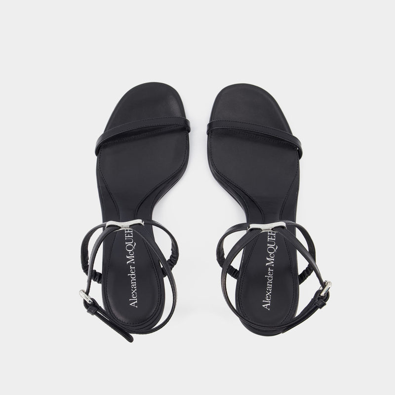 Armadillo Sandals - Alexander McQueen - Calfskin - Black