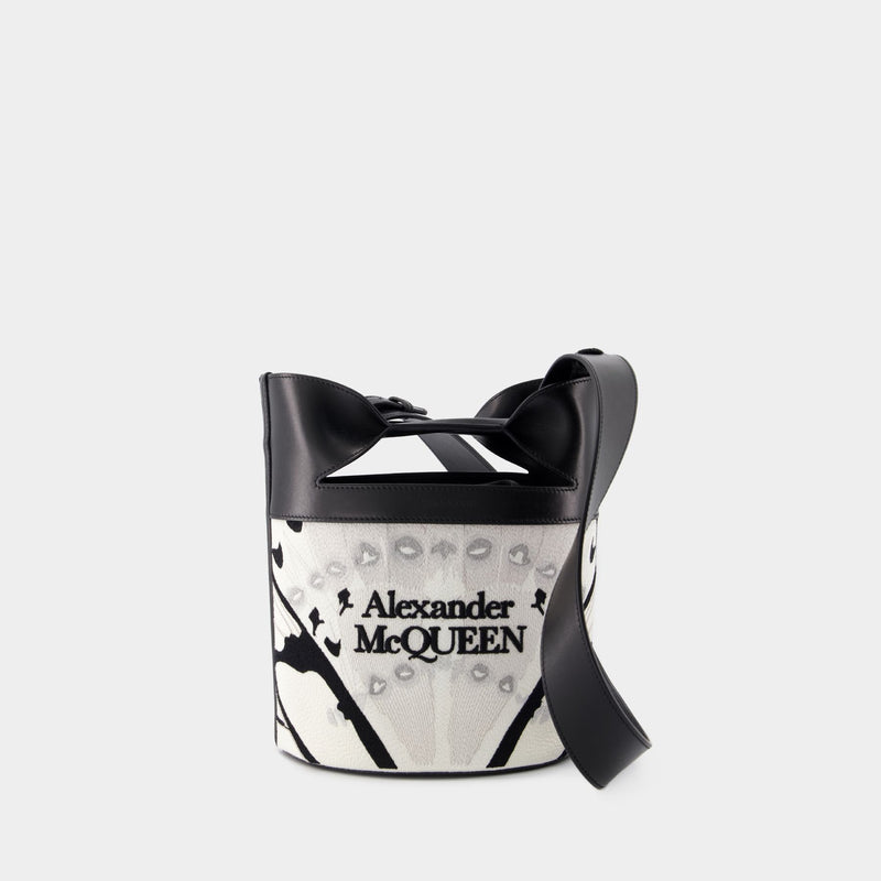 The Bucket Bow Crossbody - Alexander McQueen - Leather - White