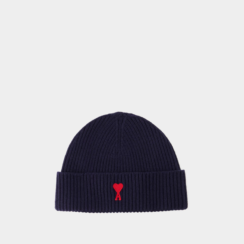 Red ADC Beanie - AMI Paris - Wool - Blue