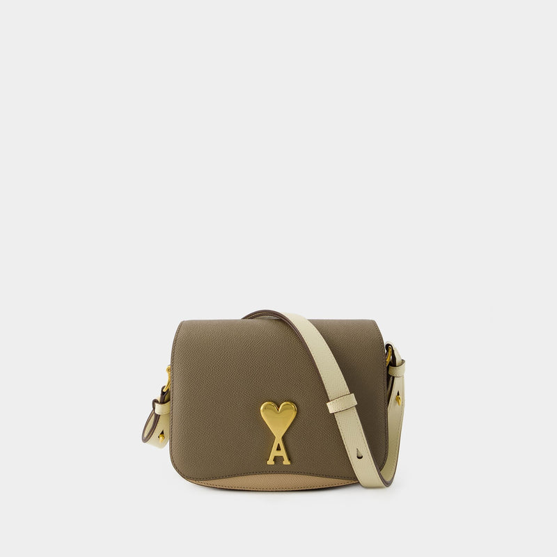 Small Paris Crossbody - AMI Paris - Leather - Taupe