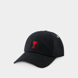 Cap Red Adc Embroidery - AMI Paris - Cotton - Black