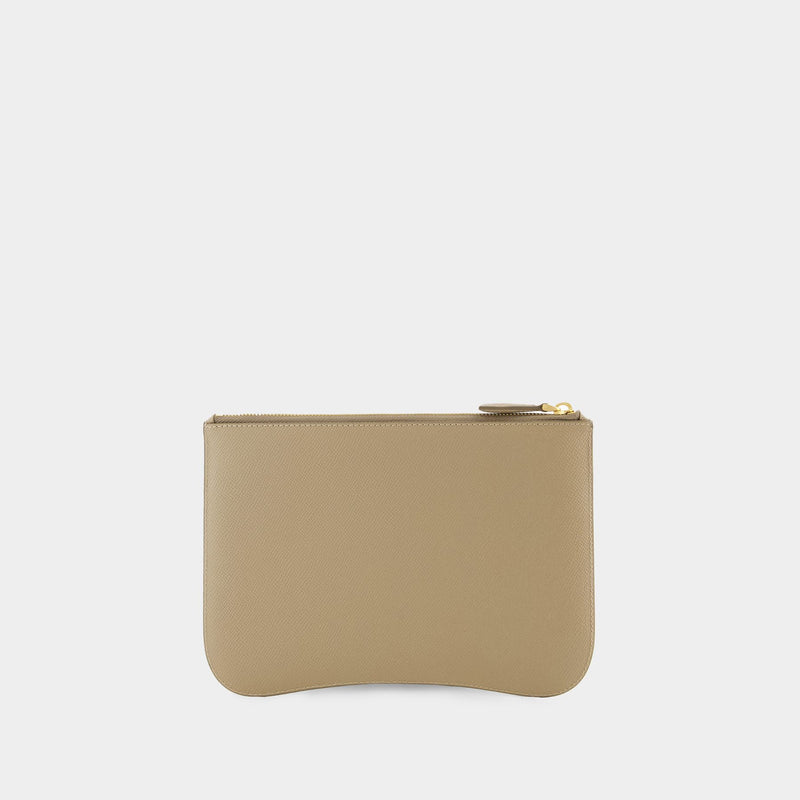 Paris Pouch - AMI Paris - Leather - Beige