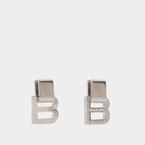 Hourglass P Earring - Balenciaga -  Silver/Crystal