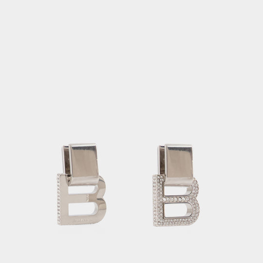 Hourglass P Earring - Balenciaga -  Silver/Crystal