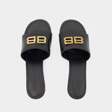 Groupie M50 Sandals - Balenciaga -  Black/Gold - Leather