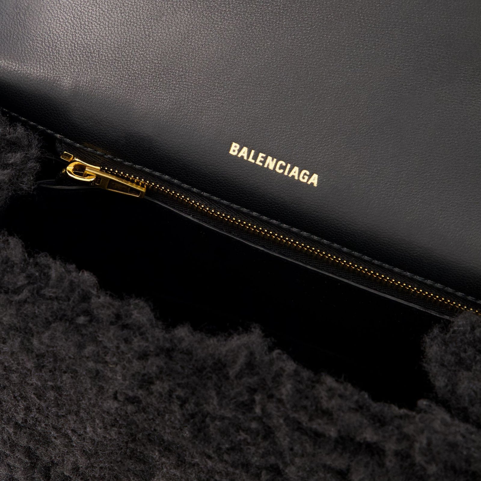 Hourglass S Bag - Balenciaga - Black - Synthetic