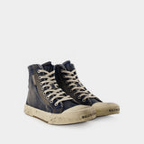 Paris High Top Sneakers - Balenciaga - Canvas - Mid 90's Blue