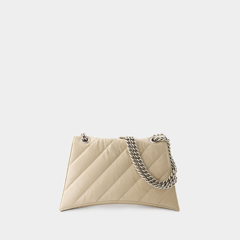 Crush Chain Hobo Bag - Balenciaga - Leather - Taupe