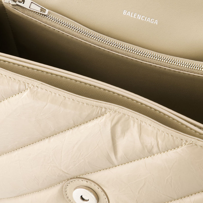Crush Chain Hobo Bag - Balenciaga - Leather - Taupe