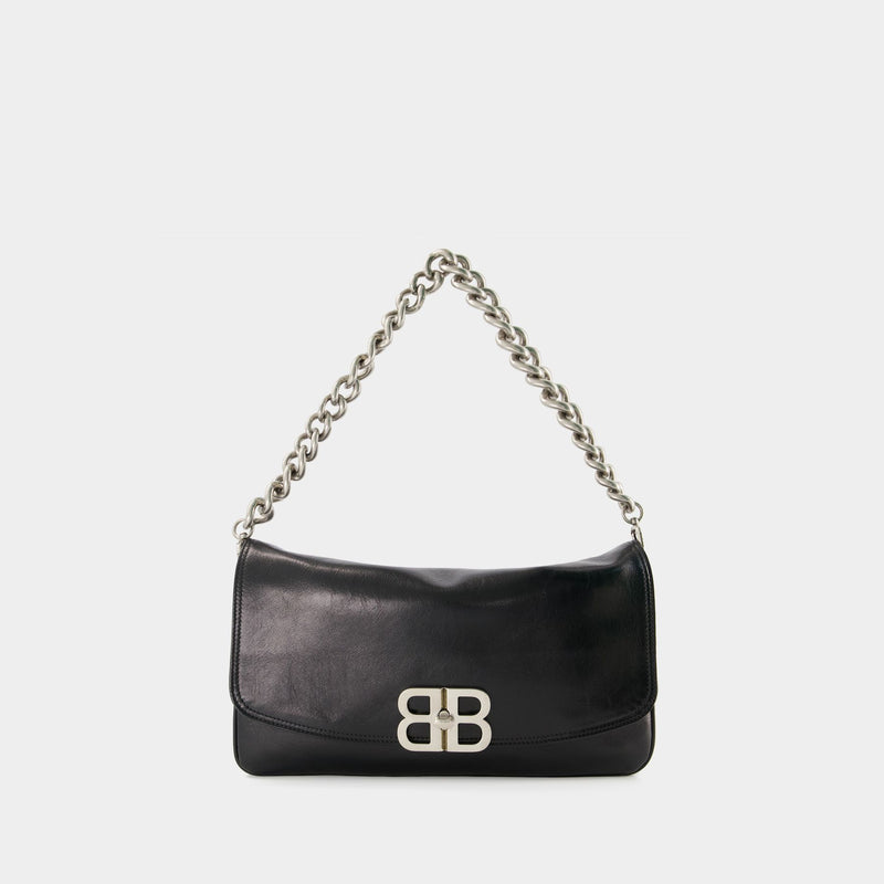 BB Leather Shoulder Bag in White - Balenciaga