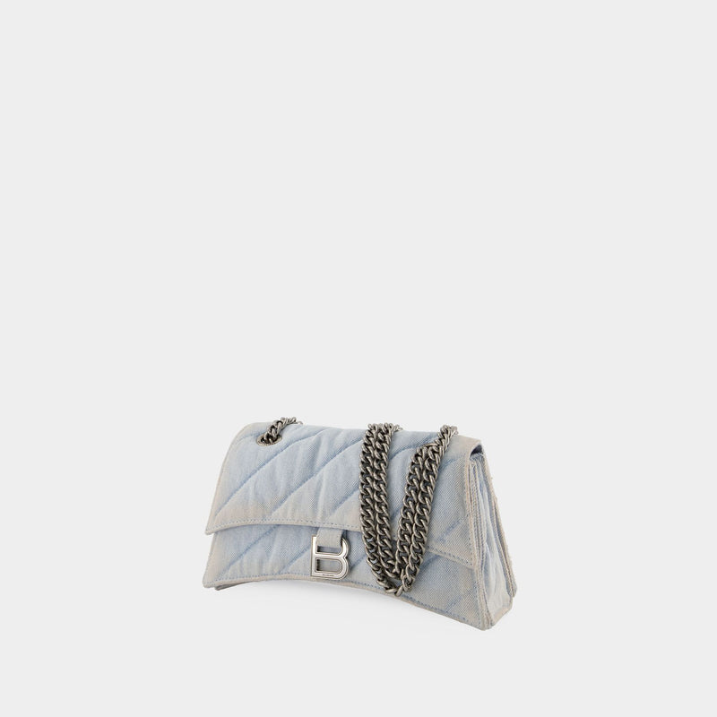 【送料&関税込】Balenciaga Denim Crush S Shoulder Bag Hobo Crush S Bag - Balenciaga - Denim - Blue