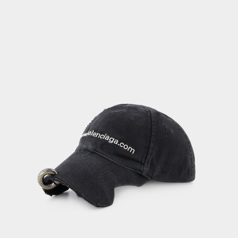 Piercing Hat - Balenciaga - Cotton - Washed black