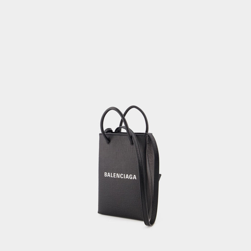 Phone Holder Bag - Balenciaga - Leather - Black